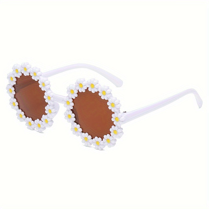 1pc Girl's Cute Flower Fashion Glasses, For Beach Outings, Ideal choice for Gifts