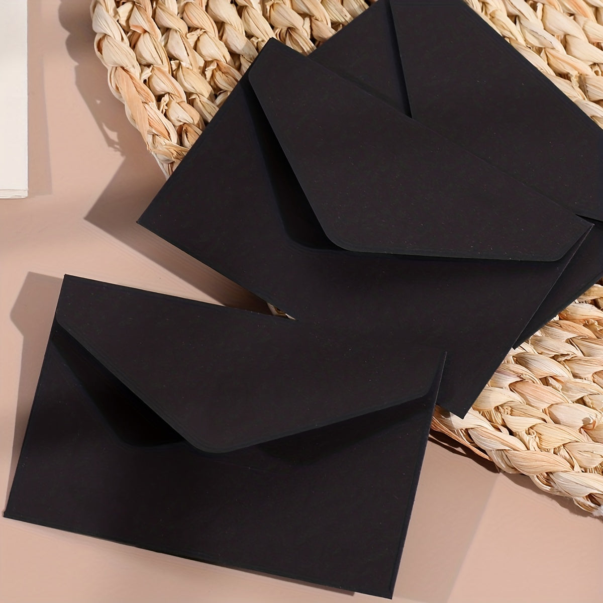 50pcs Kraft Paper Vintage Square Mini Envelopes, Self-Sealing Greeting Card Holders for Thanksgiving & Everyday Use