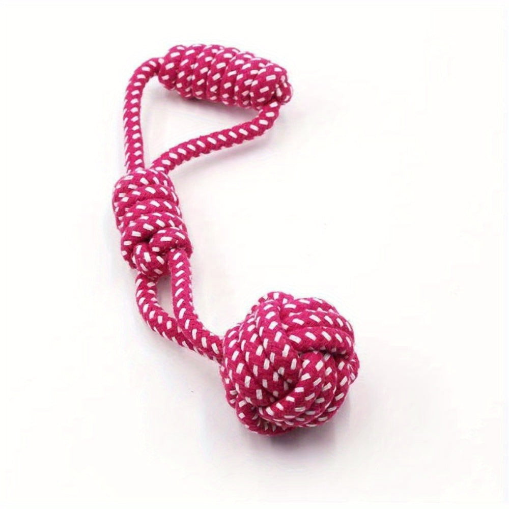 Dog Cotton Rope Toy Molar Bite Resistant Braided Rope Knot Toy Medium Large Hand Pull Toy Pet Random Color