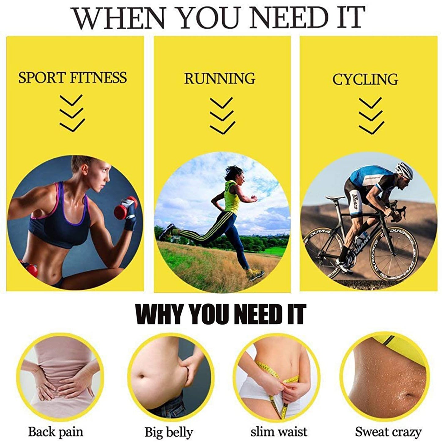 [Sauna Sweat Waist Trainer Shaper] Women's Waist Trainer Shaper Sauna Sweat Belt Waist Trimmer