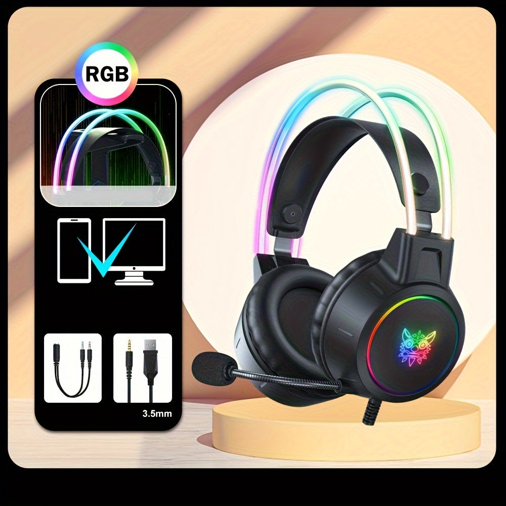 ONIKUMA Gaming Headset with Noise Canceling & Mic - - Stereo Sound, Compatible for PC/Laptop, Compatible with PSN/Xbox Live (No Direct for PS/PC), Compatible with Streaming Software, Plug & Play, Volume Control on Headset, fo
