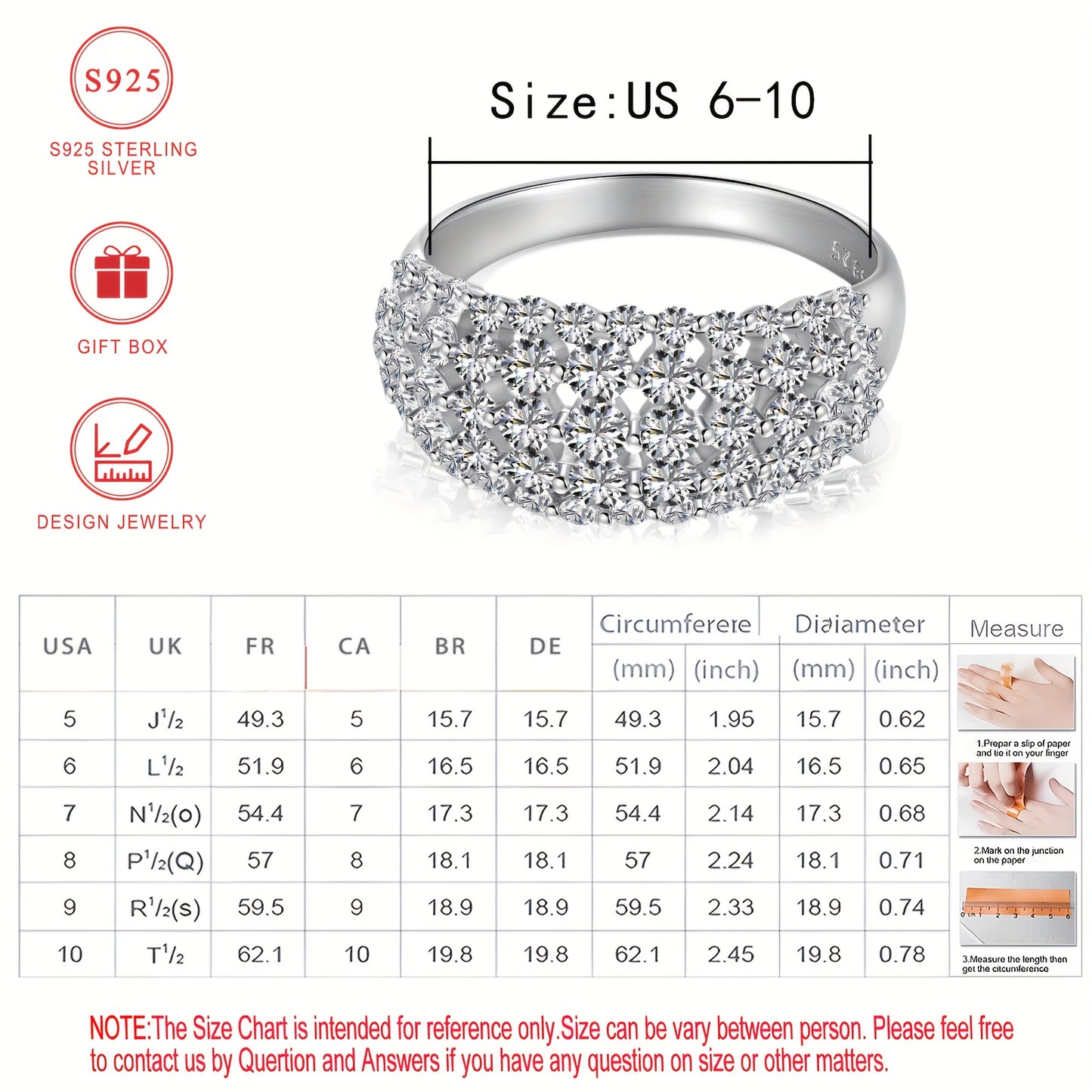 S925 Sterling Silvery Wide Version Ladies Ring Curved Diamond-studded Synthetic Zirconia Ring Ladies Stylish Design High Quality Ring Bead Jewelry Lovers Day Mothers Day Ramadan Eid al-Fitr Holiday Gift gift box