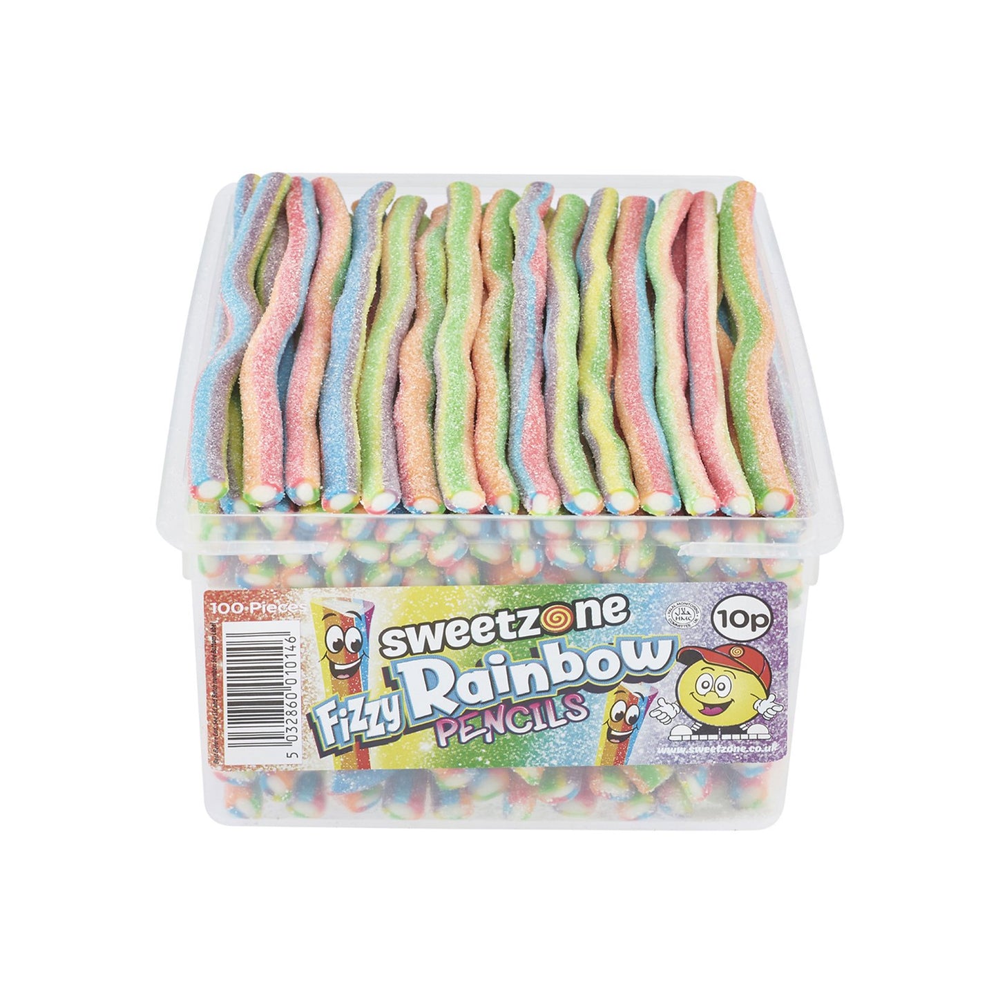 Sweetzone - Fizzy Rainbow Pencil Tubs - 100pcs - Pic N Mix Style Sweets