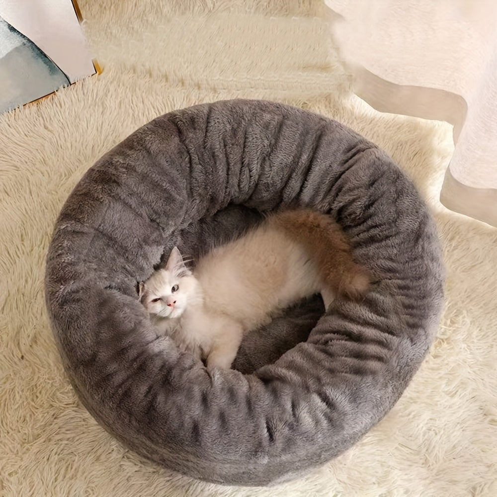 1pc Extra Large Plush Pet Bed with Soft Cushioned Interior - Heavy-Duty All-Season Comfort, Plush Bedding for Small/Medium/Large Dogs & Cats, No Assembly Needed - Ideal Christmas Gift for Pets, Cozy