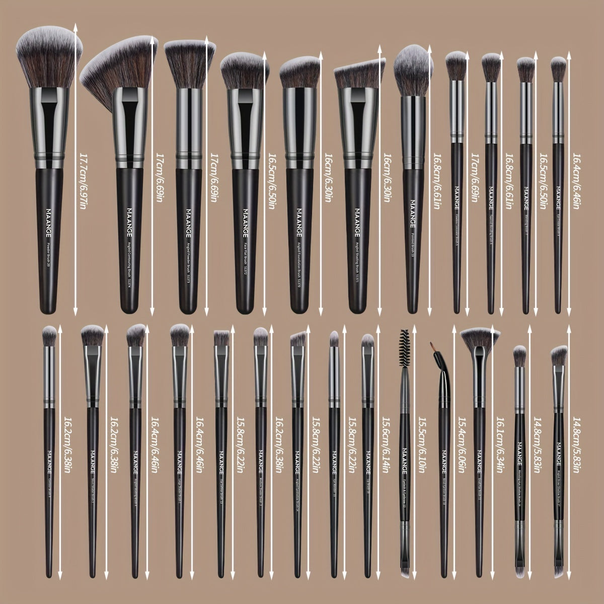 MAANGE 37pcs Makeup Tool Set with a Box, Including 25 Makeup Brushes And 12 Sponge Accessories, Perfect for Valentine'S Day And Mother'S Day Gifts, Portable for Travel.