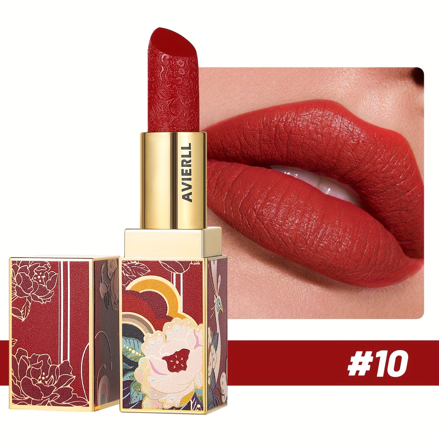 Exquisite Matte Velvet Lipstick Set - Moisturizing, Non-Sticky, Smudge-Proof, Waterproof, Lipstick - Perfect Festival Gift For Women - Chinese Traditional Printed Valentine's Day Gifts, Lunar New Year Gifts