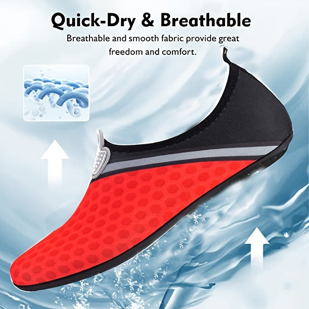 Men's Barefoot Aqua Shoes, Quick Dry Lightweight Non Slip Water Shoes For Summer Beach Creek Hiking Surfing Swimming Boating