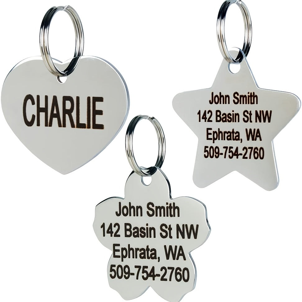 [Fast Arrival] Stylish Personalized Pet ID Tag - Durable Engraved Stainless Steel Slide-On Nameplate with Customizable Text - Long-Lasting, Water-Resistant, and Easy to Attach
