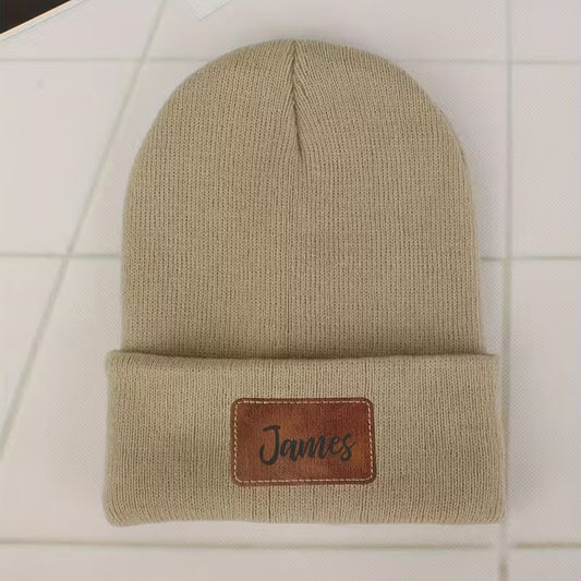 Customisable Unisex Knit Beanie Hat