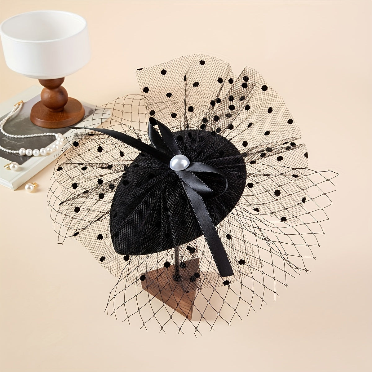1pc Elegant Women'S Fascinator Headband - Polyester Mesh Flower Veil with Feather Detail for Cosplay, Bridal, Wedding, Tea Party, Church Hat Accessory, Derby Racing - Birthday Gift, Carnival/Mardi Gras/Masquerade