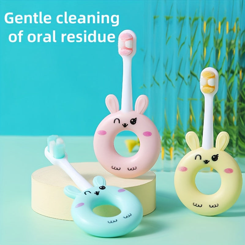[Soft Silicone Toothbrush] Super Soft Silicone Baby Toothbrush For Toddlers 0-3 Years | Cute Cartoon Design, Gentle Cleaning For Sensitive Teeth