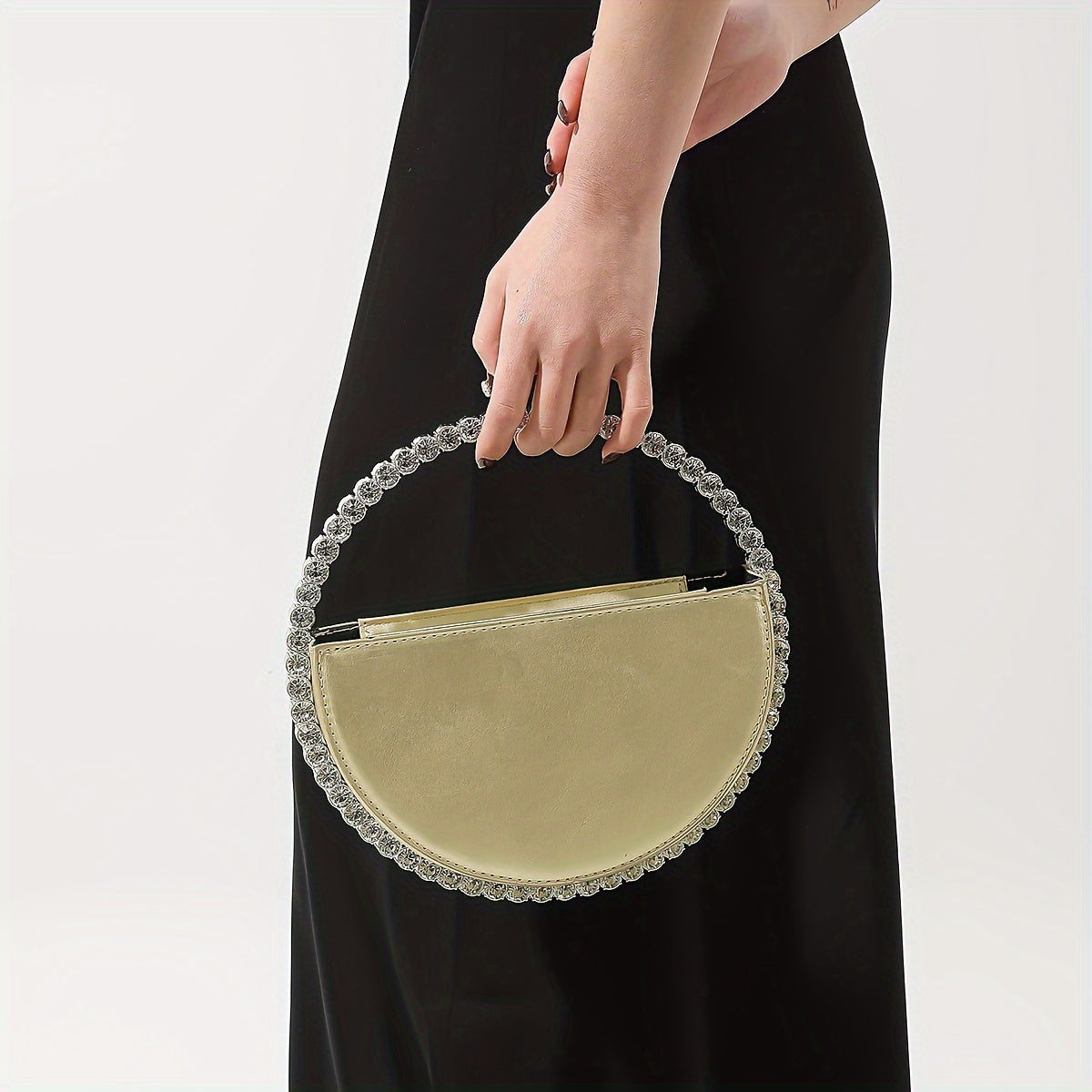 Flower Rhinestone Evening Purse, Luxury Hollow Out Clutch Bag, Women Handbag For Wedding Prom Cocktail Party