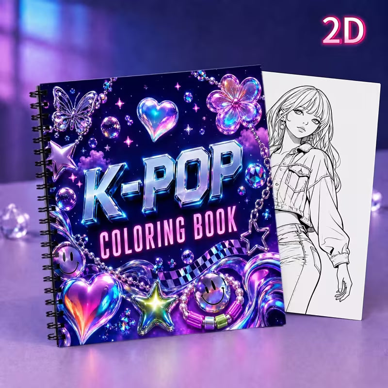 K-POP Girl Group Fan Art Colouring Book
