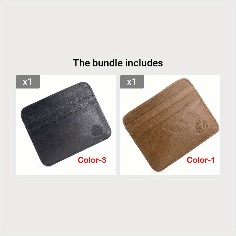 Minimalist Credit Card Holder Anti-theft Leather Wallet, Slim Front Pocket Wallet Christmas Gift