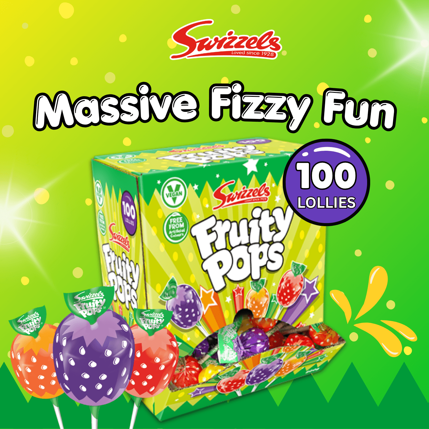 Swizzels Fruity Pops, Lollipops Bulk, Lollies Sweets Bulk, Bulk Sweets, Swizzels Sweet, Sweet for Party Bags, Multipack Sweeties, Wrapped Sweeties, Candy Multipack, Wholesale Candies, 100pcs