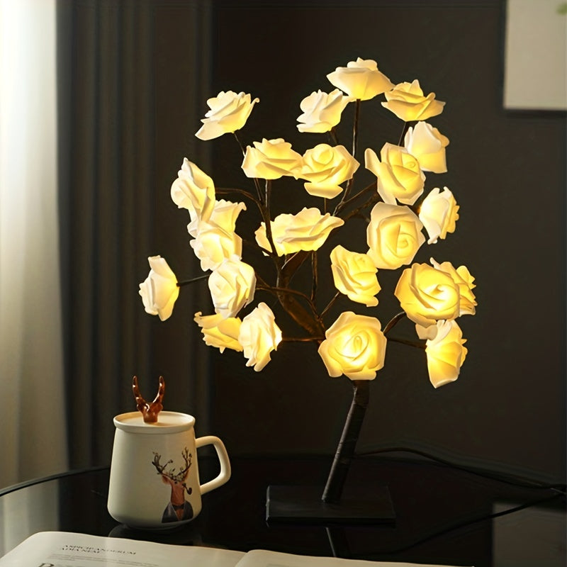 USB Powered Rose Tree Lamp, Shenzhi Tech LED Light Flower Night Light For Home Living Room Halloween Christmas Desk Decor