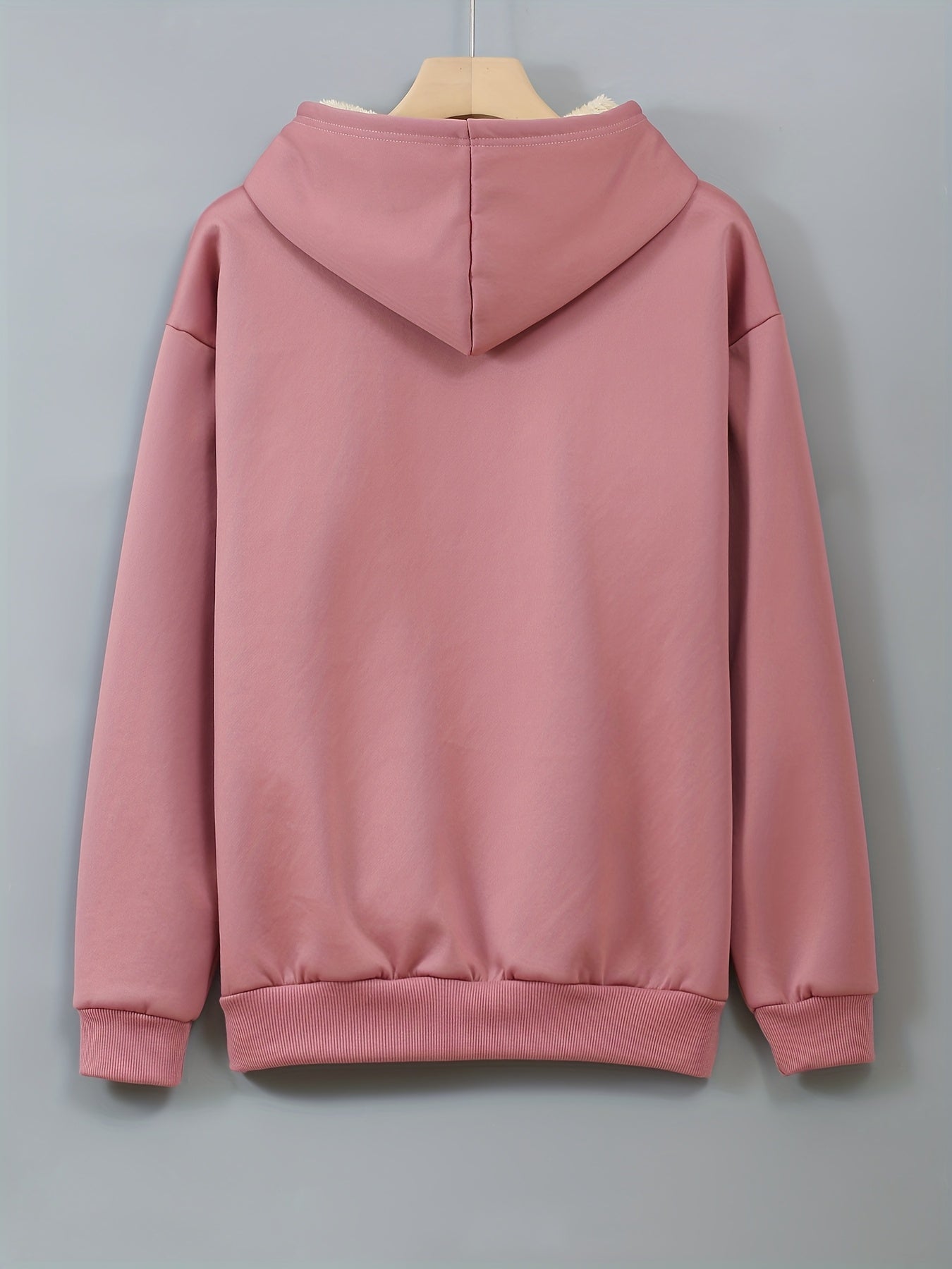 Women's Highland Cow Print Fleece Hooded Sweater - Thickened Winter Warmth, Cozy Plush Lining, Casual Retro Pullover with Pocket, Pink Scottish Cow Design, Sizes XS-XXL (Machine Washable) for Spring, Fall & Winter Layering