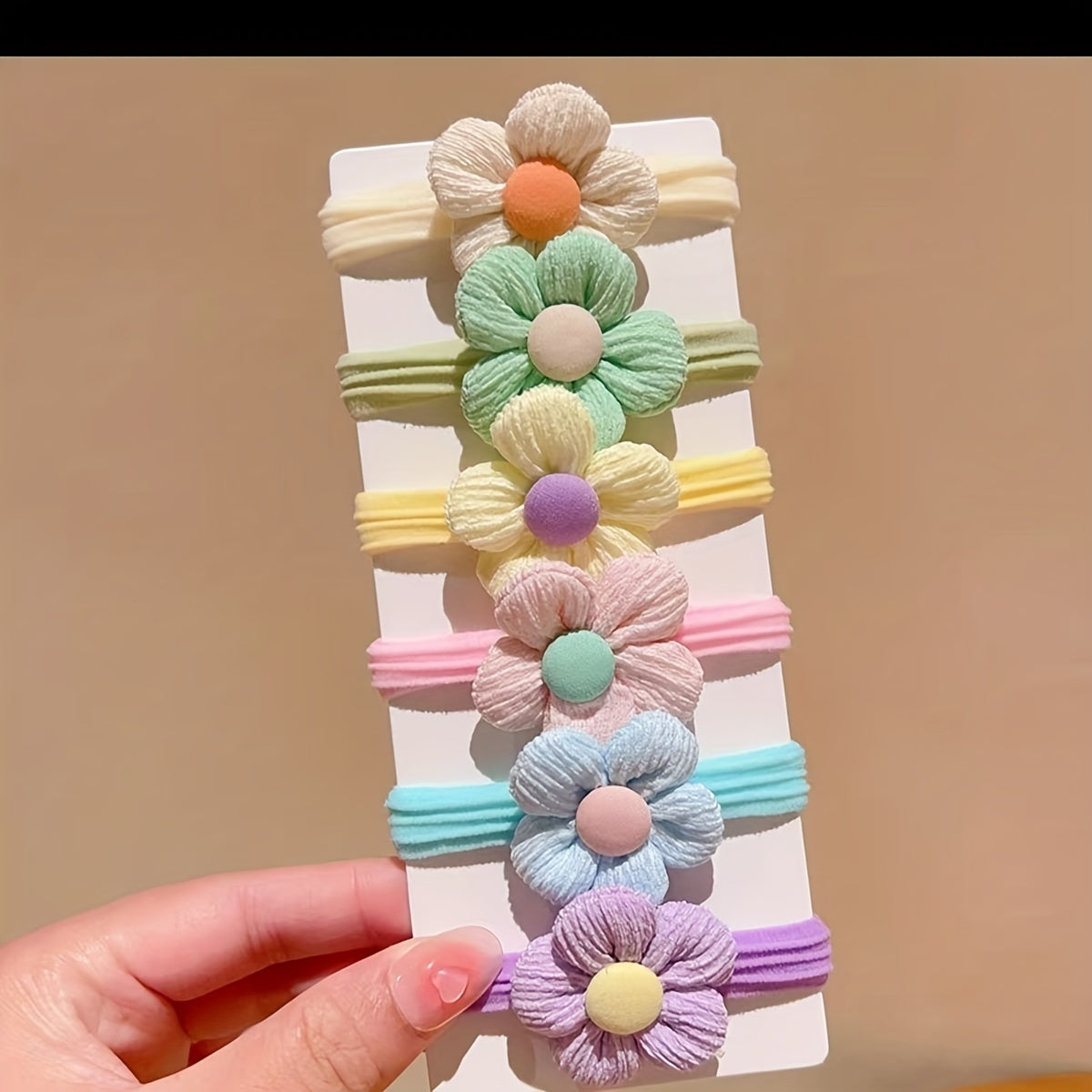 6pcs, Sweet Fresh Simple Candy Colors Hair Ties, Country Style Flower & Bow Hair Ties, Girls Casual Leisure Hair Accessories, Gift Photo Props