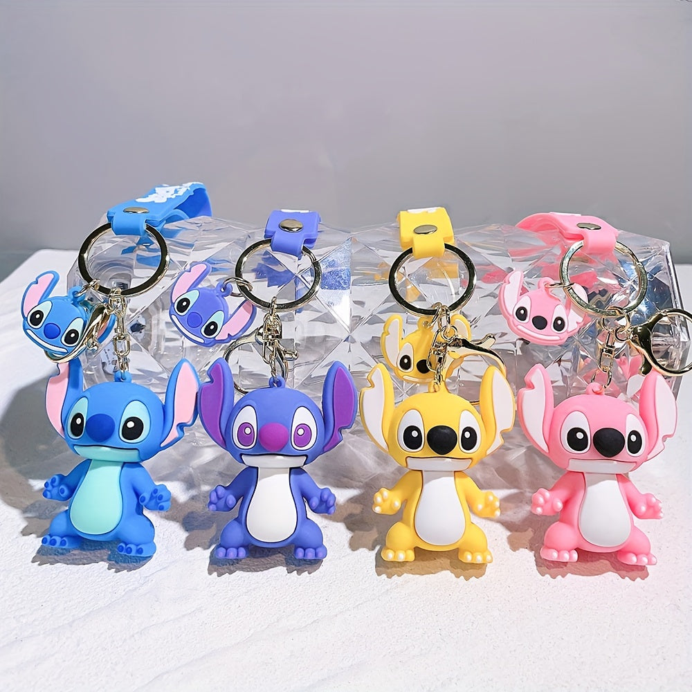 Minnie & Lilo & Stitch Cartoon Anime Keychain - Durable Keyring for Unisex, Fashionable Character Charm Perfect for Backpacks