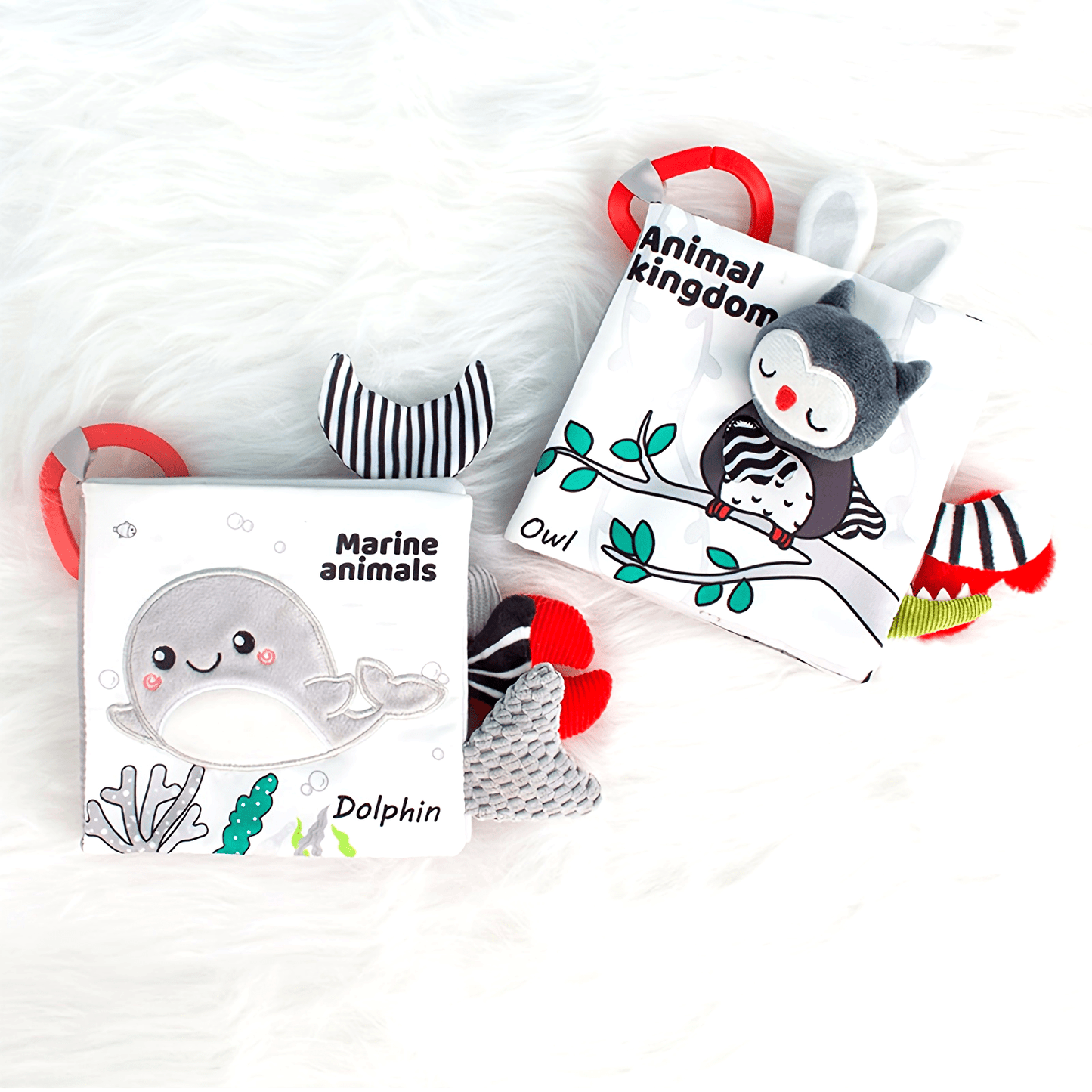 [3D Cloth Book] 3D Black and White Cloth Book | Early Education, Baby Cognitive Toys, Not Tear, Can Bite, Halloween Christmas Gifts