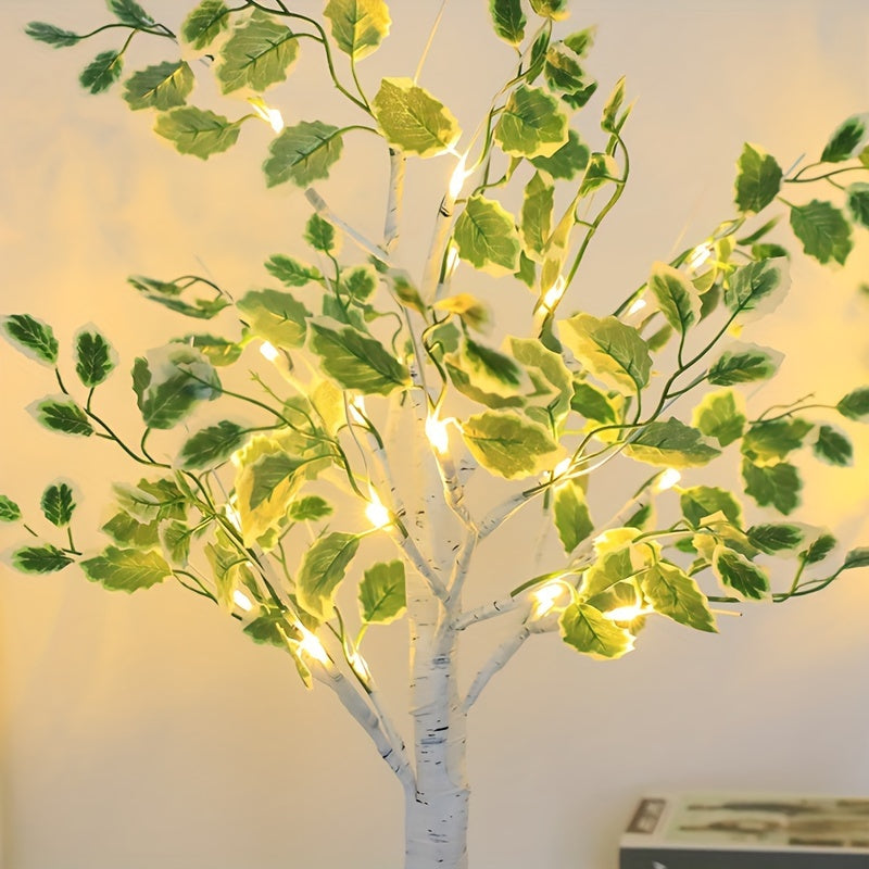 1pc Birch Christmas Leaf Flower Lamp Romantic Bedroom Night Light Room Decoration Table Lamp Sleep Decor Bedside Atmosphere Lamp
