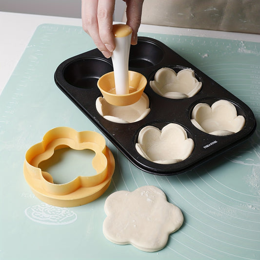 2pcs, Flower Pastry Cutter and Tart Tamper Set - Perfect for Baking Tarts, Cookies, and Biscuit Cutters - Kitchen Gadgets and Accessories