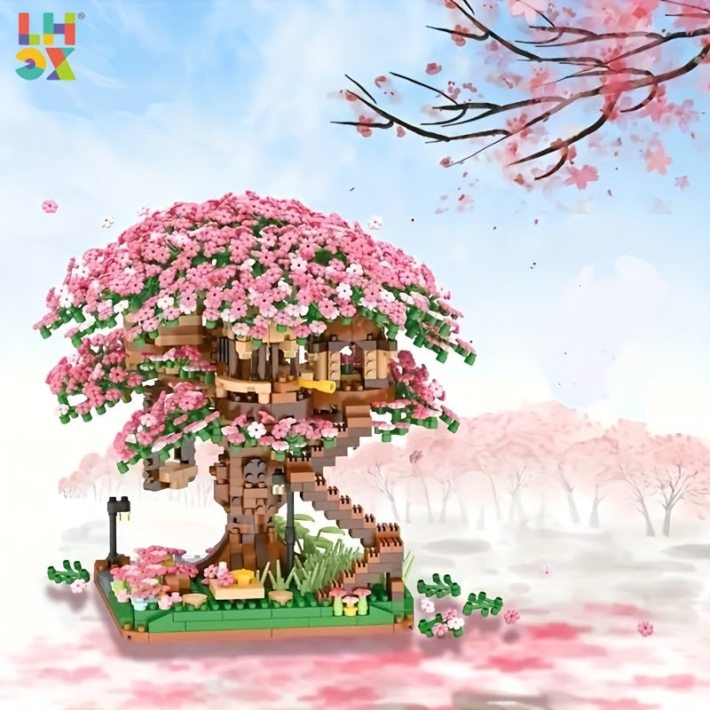 LHCX Cherry Bonsai Tree Building Sets For Girls, Mini Building Blocks Of Cherry Flower Bonsai Tree Kit, Mini Bricks Sakura Tree House, Halloween/Thanksgiving Day/Christmas Gift Easter Gift