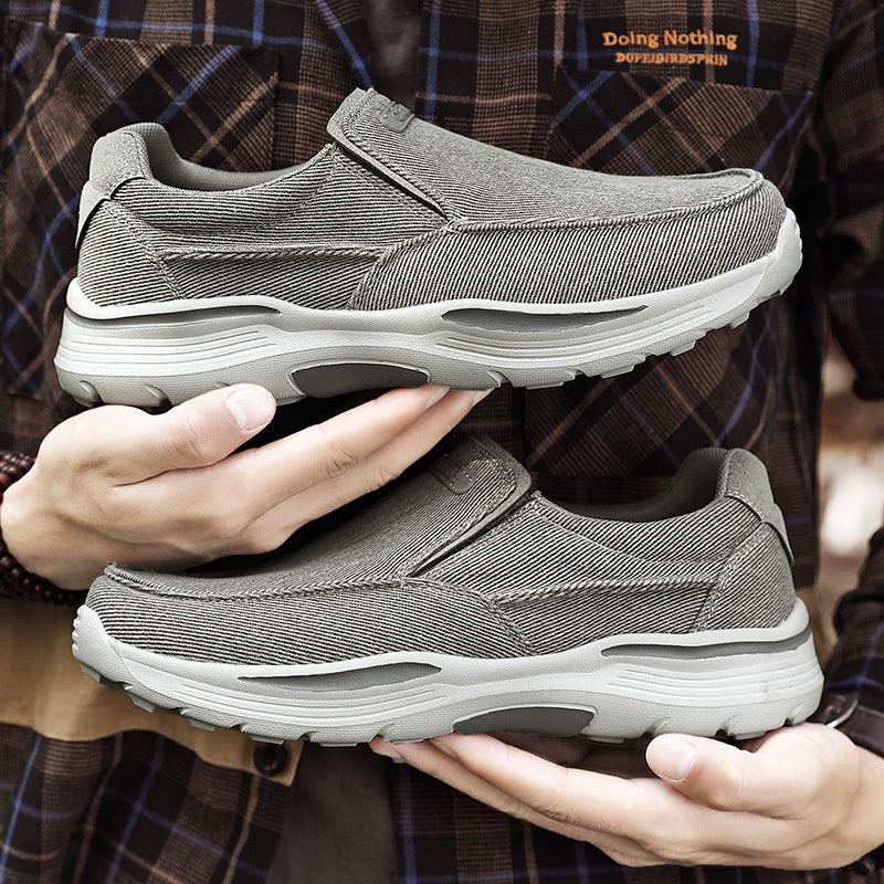 Men's Canvas Breathable Slip On Loafer Shoes Comfortable Walking Sneakers