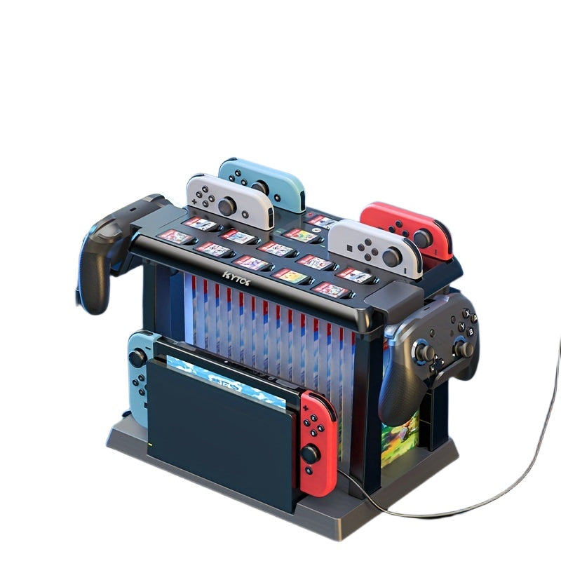 For Switch Handle Multifunctional Accessories Kit Storage with Card Slot and Charging Bracket for Game CD Cassette