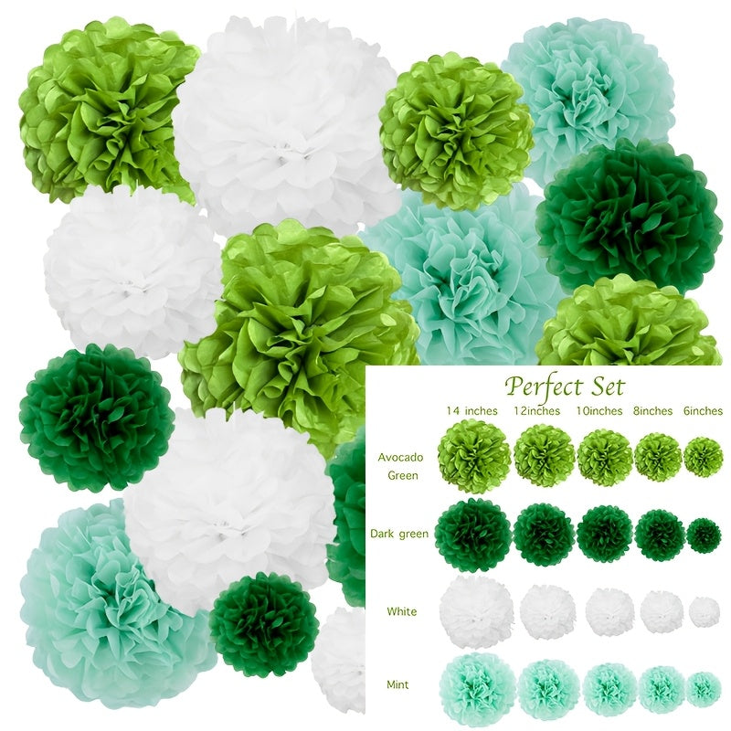 20pcs Set Hanging Flower Pompom Tissue Paper Pom Poms for Weddings and Other Occasions Party Birthday Baby Shower Christmas, Halloween Decorations, Event Styling, Party Decorations, Whimsical Decor, Hanging Decor, Delicate De