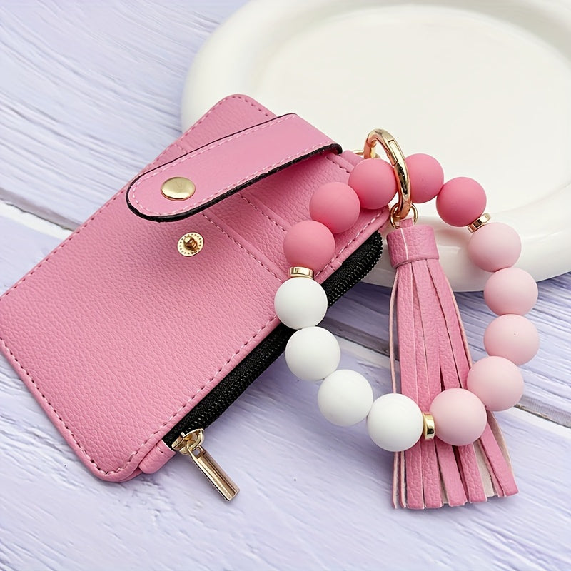1pc Stylish Leopard Sun Flower Cow Pattern Silicone Bangle - Western Cowboy Bag Bead Keychain, Ladies Wallet Card Holder, Fashionable Key Ring with Unique Design and Colorful Pattern