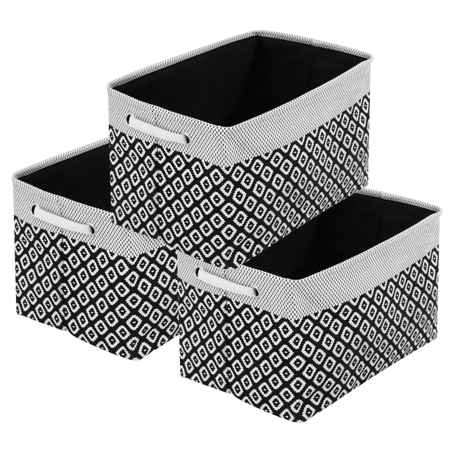 3pcs Modern Fabric Storage Bins - Foldable Canvas Organizer Baskets with Handles, Sturdy for Home, Office, Nursery, and Closet Organization, Minimalist Two-Tone Design, Closet Organizers And Storage