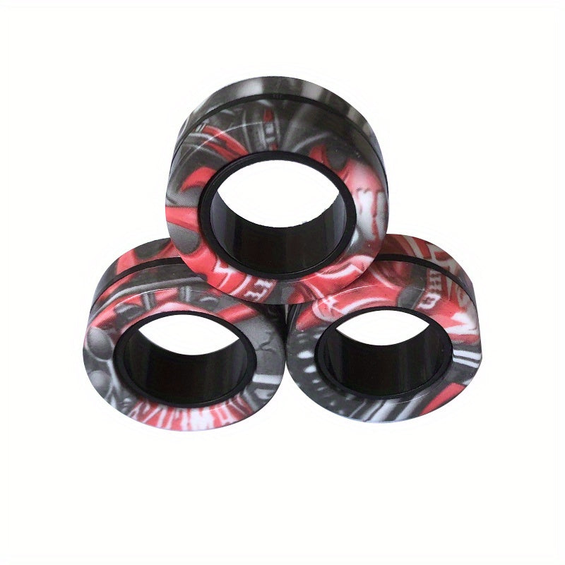 3pcs Magnetic Rings Toy Set, Adult Magnets Spinner Rings, Creative Toy