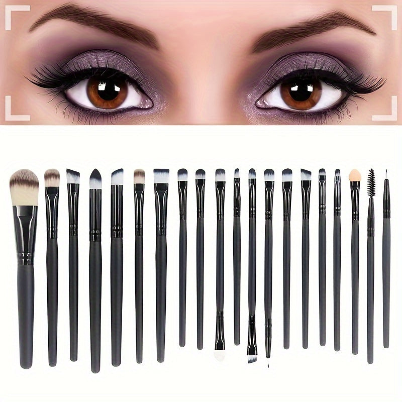 20Pcs Makeup Brushes Set Professional Soft Synthetic Hair Powder Foundation Eyeshadow Make Up Brushes Cosmetics Ideal For Makeup Beginners