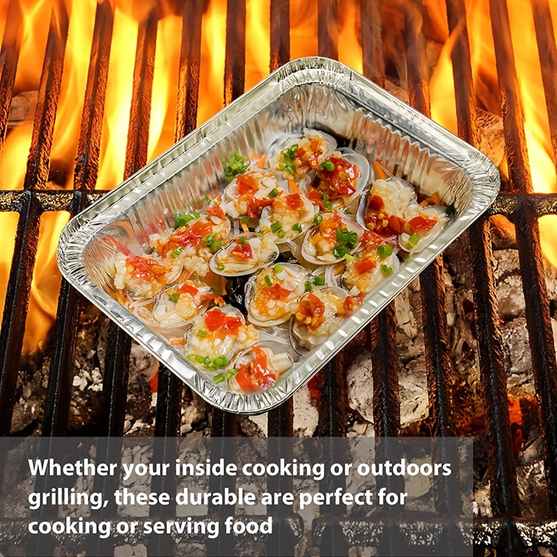 Heavy-Duty Disposable Aluminum Foil Pans with Clear Lids - Airtight, Recyclable Food Storage Containers for Cooking, Baking, Meal Prep, and Takeout - Ideal for Holidays like Christmas and New Year