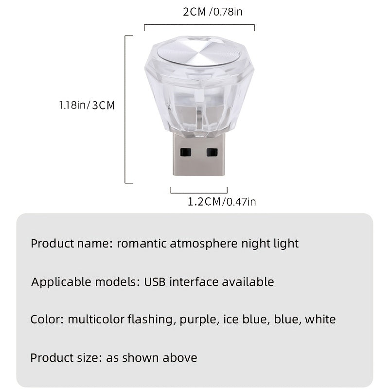 Car Mini USB LED Atmosphere Light Indoor Environment Decoration Mood Light Car PC Computer Portable Light Plug And Play Super Bright