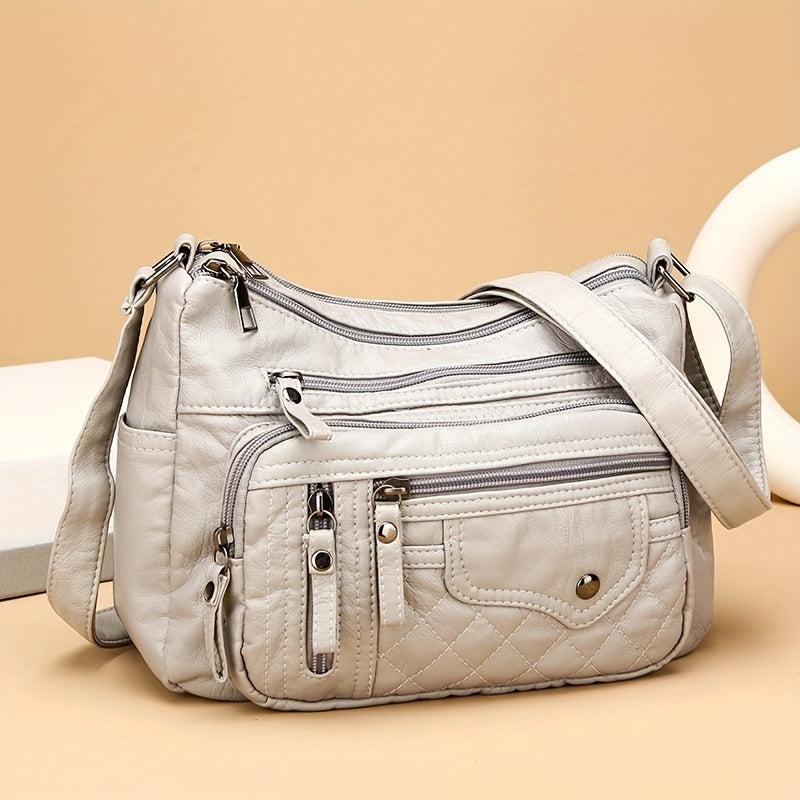 8108 Large Capacity Soft Bag Single Shoulder Crossbody Bag Flower Shape Random, Shoulder Strap Direction Random, Pull Head Direction Random