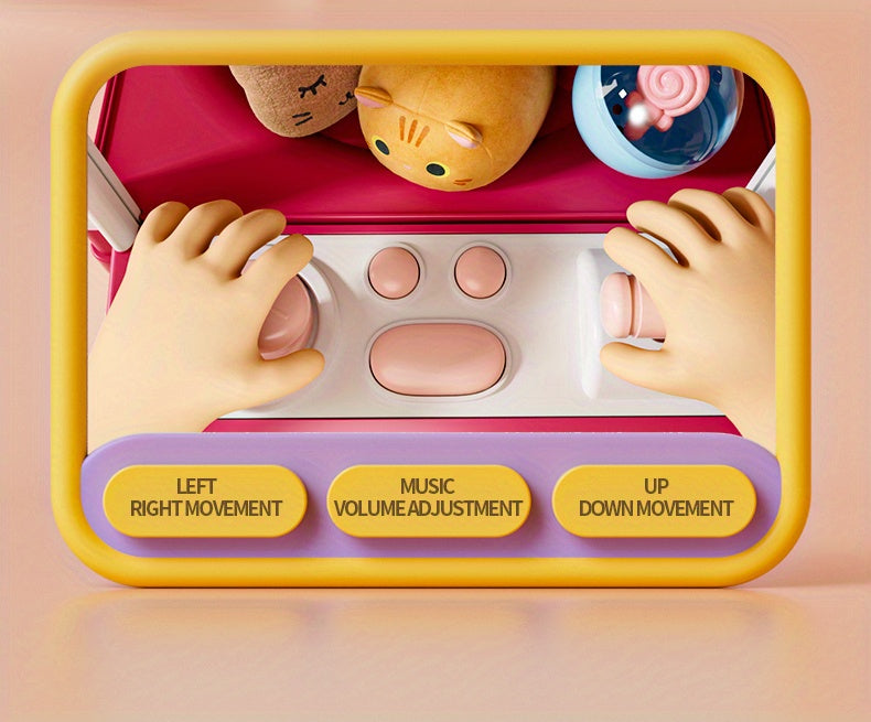Claw Machine Toy, Party Clip Doll Gashapon Machine, Home Light And Music Two Power Supply Modes, Birthday Gift For Boys And Girls, Christmas Gift, Send 10 Dolls, 10 Capsule Eggs, Power Supply Line