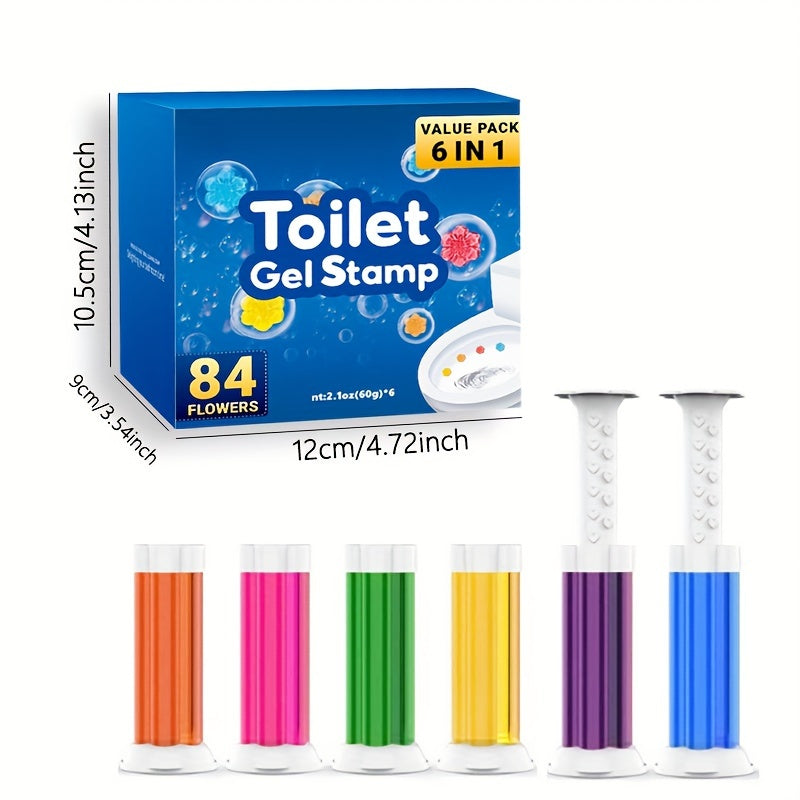 Flower Toilet Gel Stamp | 6 Packs Toilet Scent Fresheners | Toilet Fresheners Gel Toilet6 PacksToilet Gel Stamp