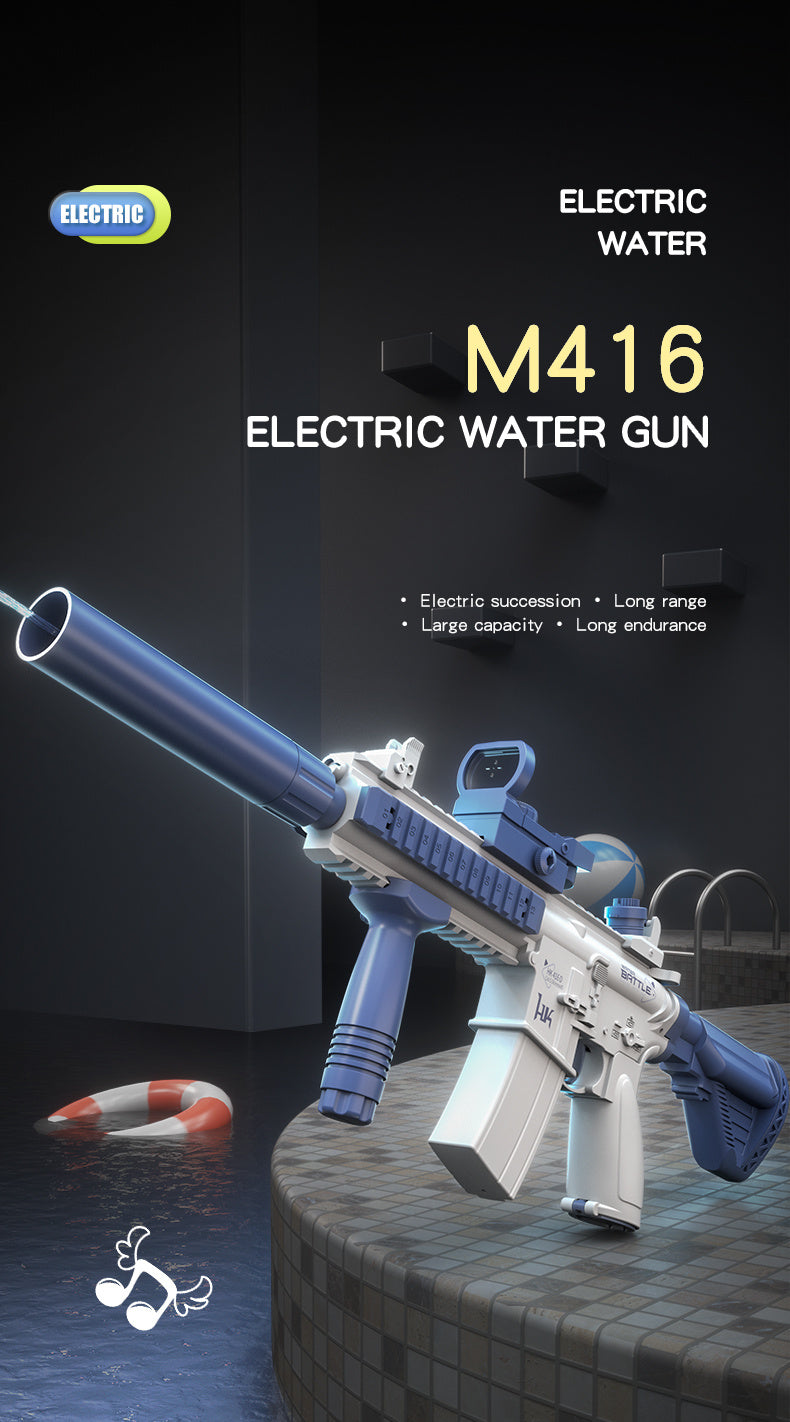 M416 Automatic Summer Electric Toy Water Gun Large-capacity Water Gun Beach Outdoor Water Fight Swimming Pool, As Halloween, Chrismas Gift