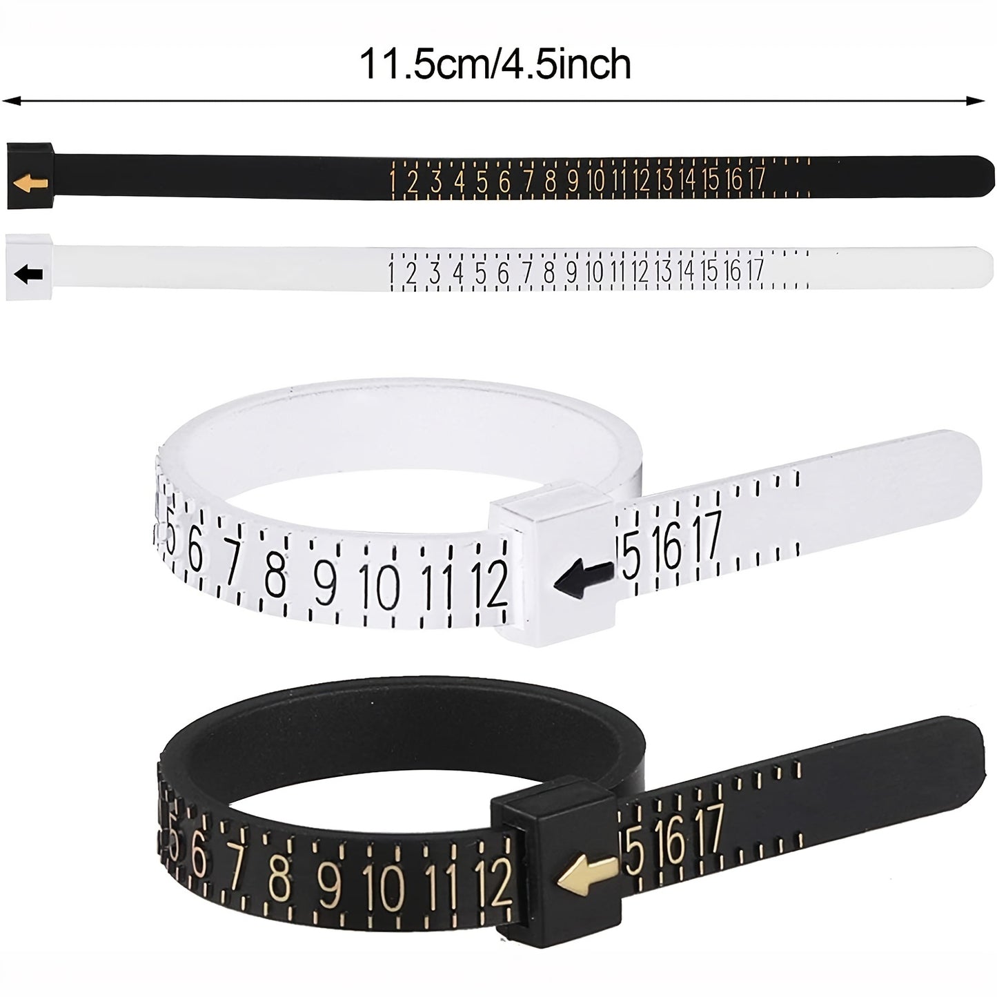 [Ring Size Measuring Tool] Reusable Finger Measuring Tool with Scale | Ring Size Measuring Tape for US Sizes - 1pc
