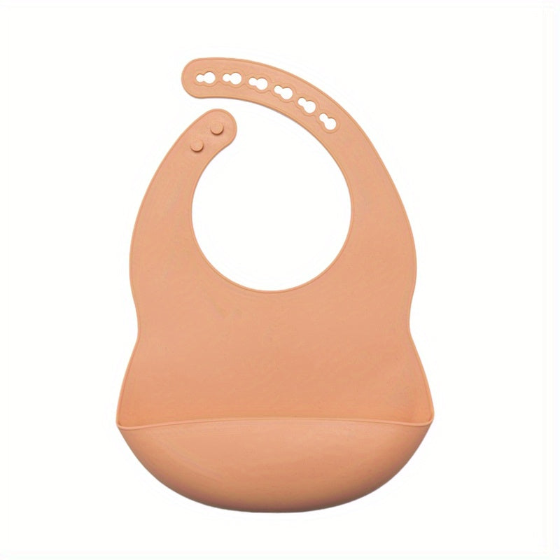 Baby Soft Bib, Simple Plain Color Blank Pattern Adjustable Size Silicone Bib for 1 Year Old +, Christmas, Halloween, Thanksgiving Day Gift Easter Gift