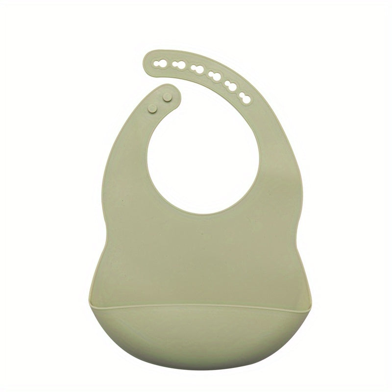 Baby Soft Bib, Simple Plain Color Blank Pattern Adjustable Size Silicone Bib for 1 Year Old +, Christmas, Halloween, Thanksgiving Day Gift Easter Gift