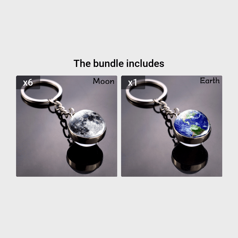 Solar System Eight Planets Keychain