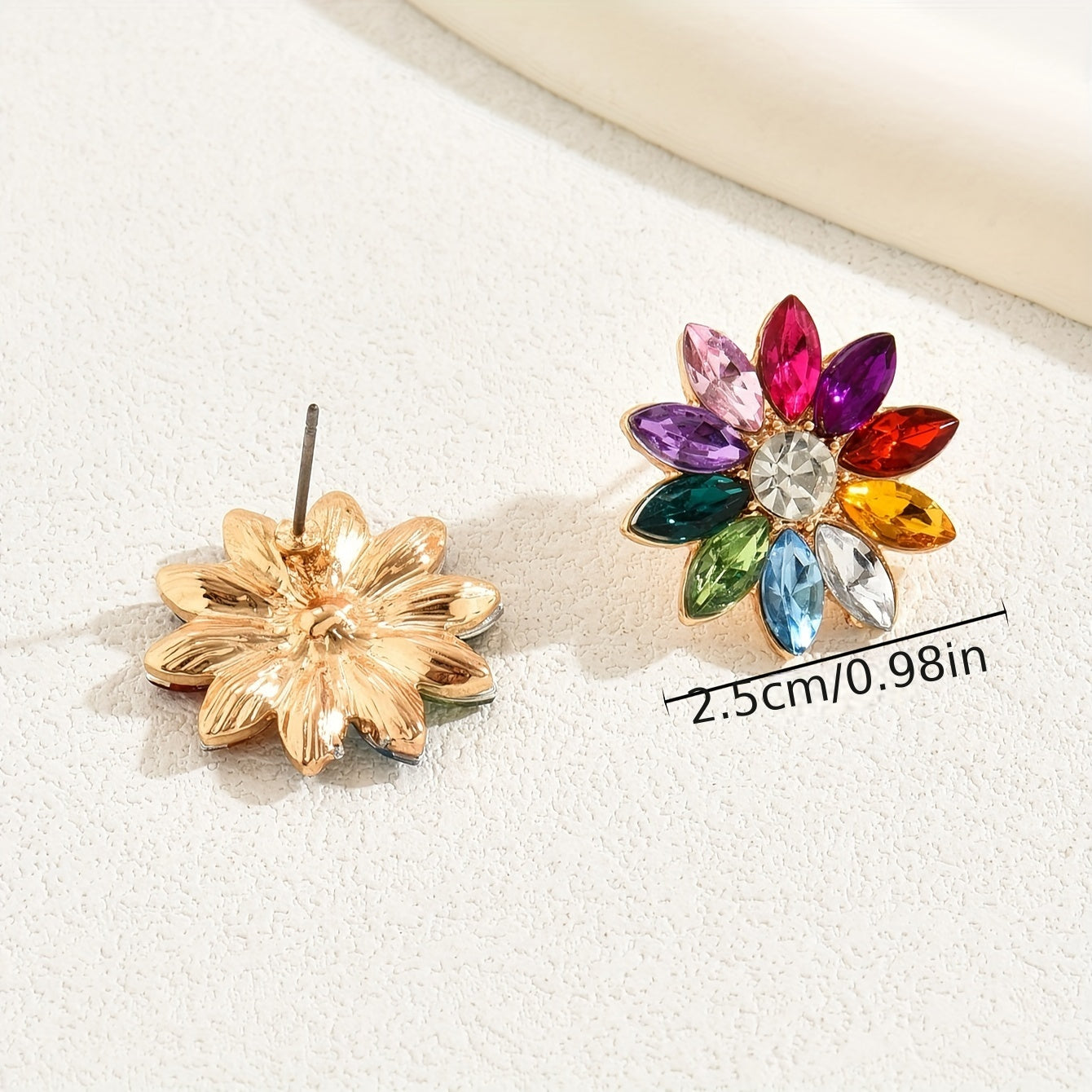 Vibrant Enchanting Flower Stud Earrings - Hypoallergenic & Lightweight - Perfect for Summer Parties, Proms, Weddings - Designed for Women