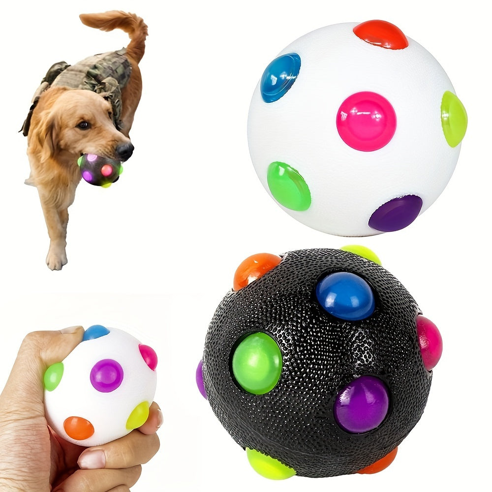 1pc Light Up Bouncy Ball Toy For Dogs, Glow Jumping Glow-in-the-Dark Bouncing Vibrating Bouncy Balls For Chasing And Playing Chewable Flashing Interactive Toys, Dogs' Favourite