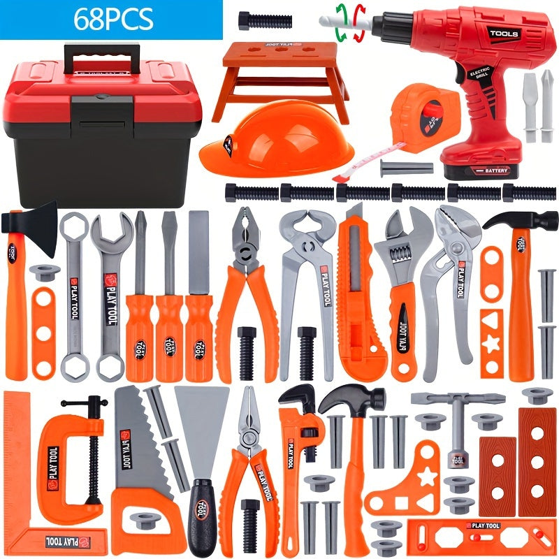 Electric Toy Drill Set: Stimulate Your Child's Imagination With This Fun Construction Studio Toy!, Halloween, Christmas, And Thanksgiving Day Gift