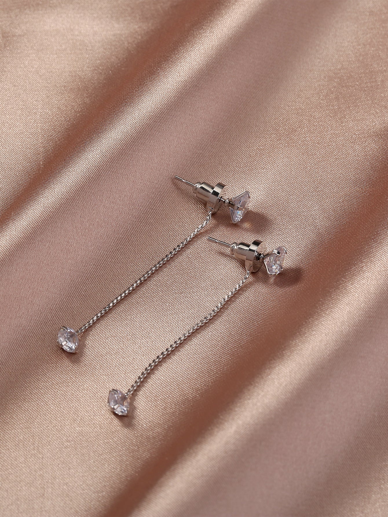Elegant Drop Earrings Inlaid Shiny Zircon Pendant Minimalist Earrings For Women