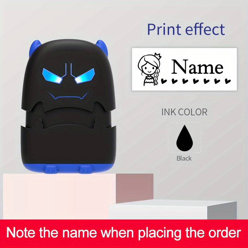 1pc Black Baby Name Stamp Custom-made DIY Gift for Children Seal Student Clothes Chapter Not Easy to Fade Security Cute Monsters Toy