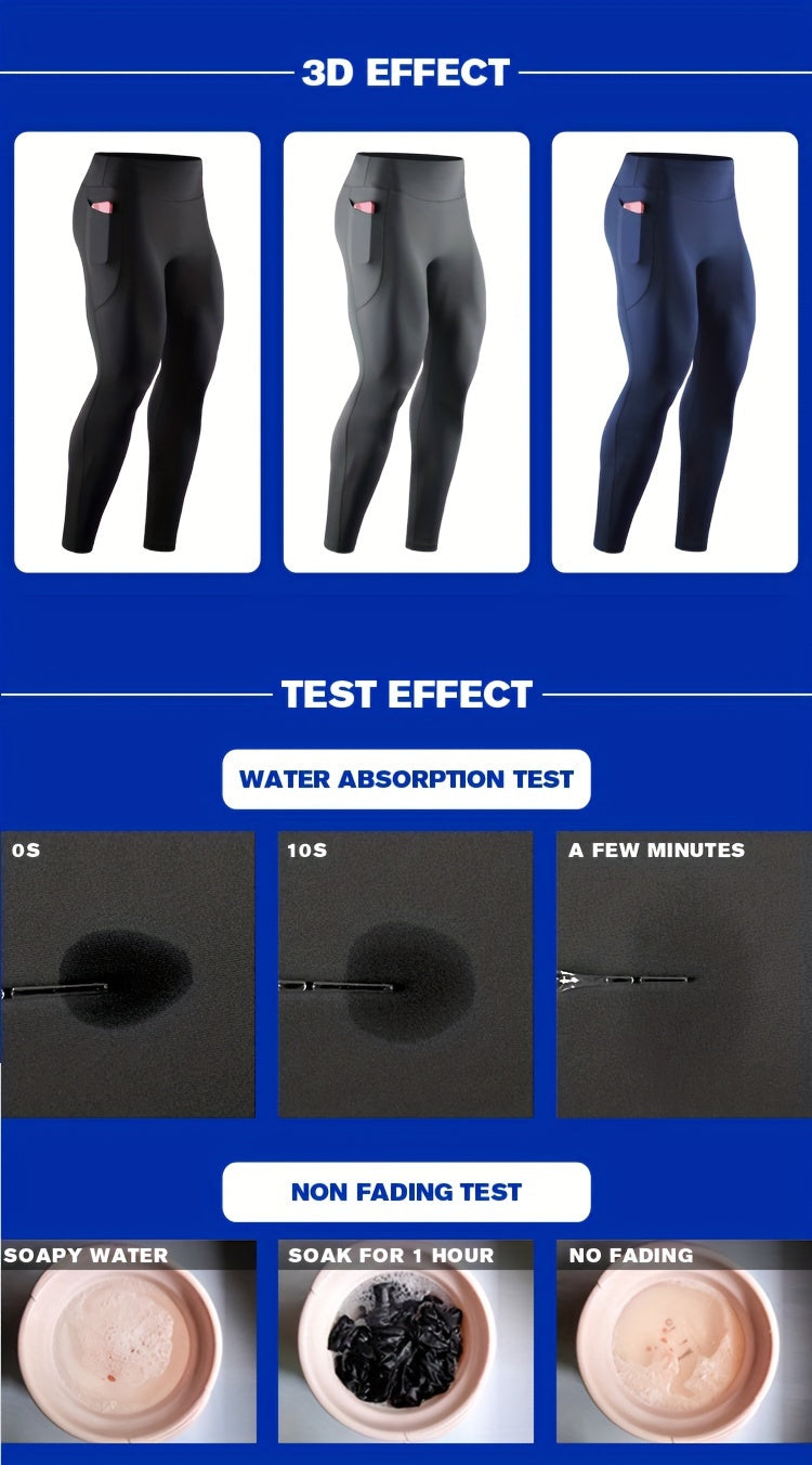 Men'S High Waist Compression Sports Leggings, Quick Dry, High Elastic, Polyester 90% Spandex 10%, Solid Color, Pocket Detail, Knit Fabric, Skinny Fit, Four Seasons, for Running, Yoga, Training, Basketball, Outdoor Activities